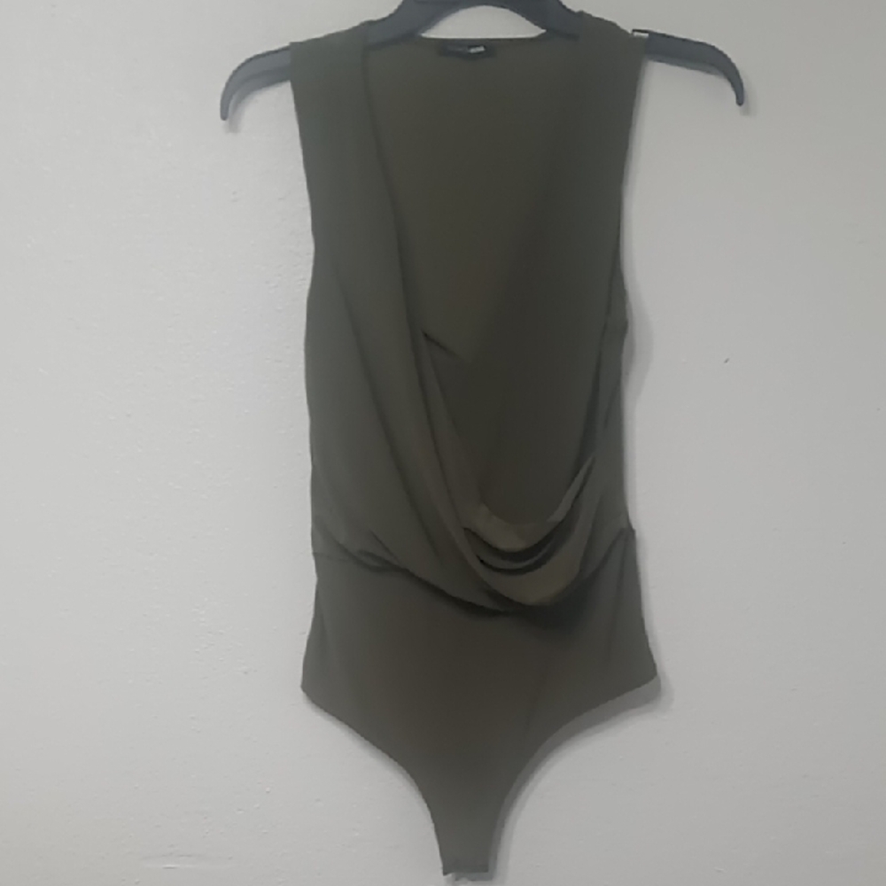 Olive Green Sleeveless Bodysuit